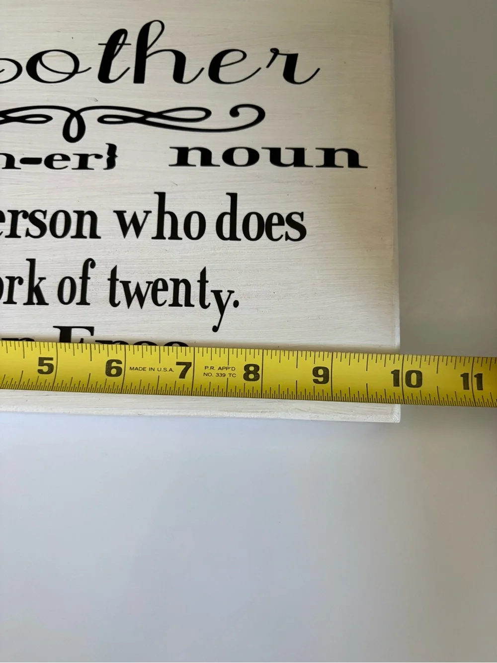 Mother Wall Wooden Sign – White background with Black Lettering